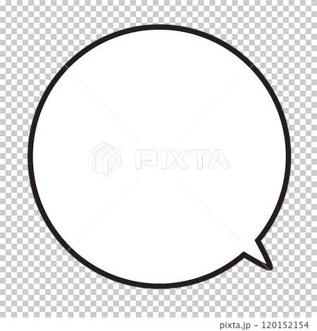 Round circle comic speech bubble illustration material 120152154