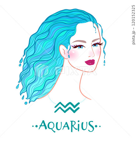 Aquarius zodiac sign female portrait 120152325