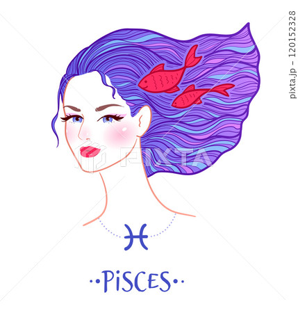Pisces zodiac sign female portrait 120152328