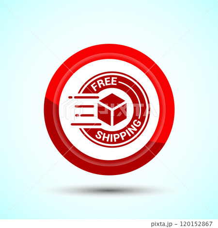 Free shipping icon design illustration, Free delivery icon, Button Design Free shipping icon design illustration, Free delivery icon, Button Design 120152867