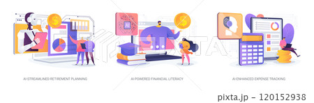 Personal Financial Management with AI abstract concept vector illustrations. 120152938