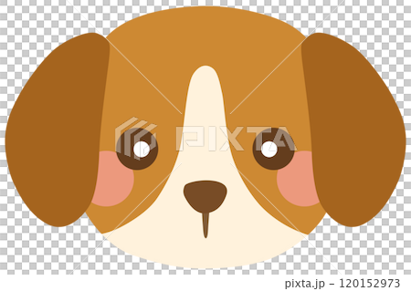 可愛的小獵犬插畫臉向量素材 120152973