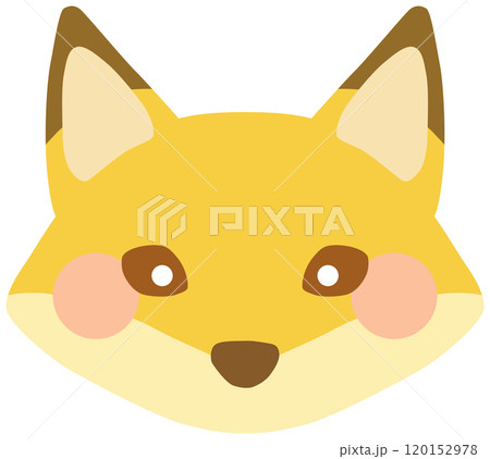 かわいいキツネのイラスト 顔 ベクター素材 かわいいキツネのイラスト 顔 ベクター素材 120152978