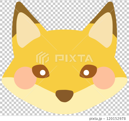 Cute fox illustration face vector material 120152978