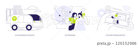 5G technology use abstract concept vector illustrations. 5G technology use abstract concept vector illustrations. 120152986