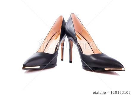 Elegant Black High Heels Displayed With a Minimalist Focus and Soft Lighting 120153105