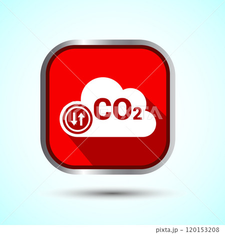 Carbon dioxide icon design illustration, Reduce co2 gas icon, Button Design 120153208