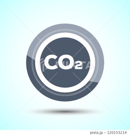 Carbon dioxide icon design illustration, Reduce co2 gas icon, Button Design 120153214