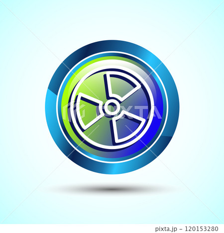 Radiation icon design illustration, Biological hazard icon, Button Design 120153280