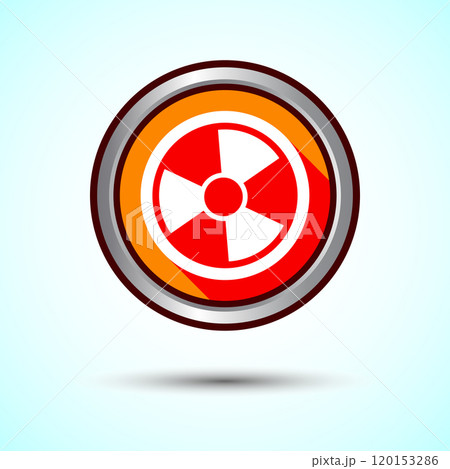 Radiation icon design illustration, Biological hazard icon, Button Design Radiation icon design illustration, Biological hazard icon, Button Design 120153286