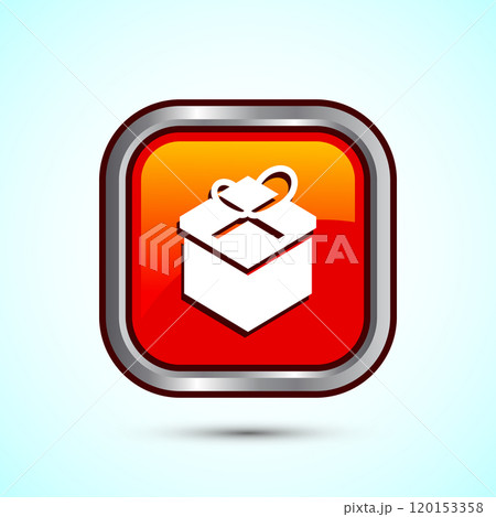 Gift box icon design illustration, Surprising gift box symbol, Button Design Gift box icon design illustration, Surprising gift box symbol, Button Design 120153358