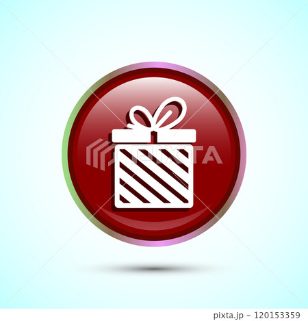 Gift box icon design illustration, Surprising gift box symbol, Button Design 120153359