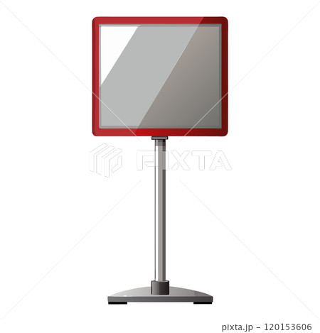 Blank white ad stand or banner mockup, front view, isolated. Clear street poster billboard for advertising 120153606