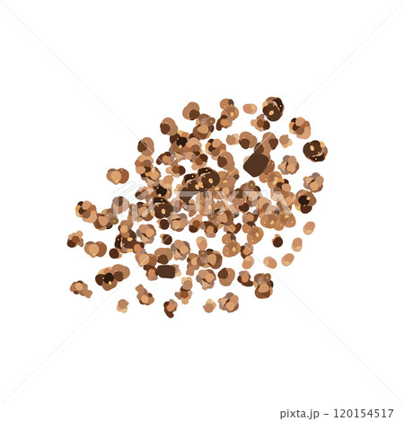 Chocolate Granola Pile Isolated, Cocoa Muesli Breakfast, Crunchy Cereals, Oatmeal Muesli 120154517
