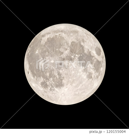 Full moon on night black sky 120155004
