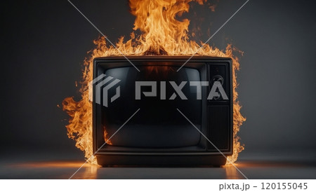 TV is engulfed in flames 120155045