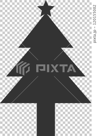 Christmas tree monochrome simple vector icon illustration 120155082