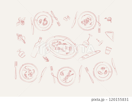 Seafood food plates collection beige 120155831