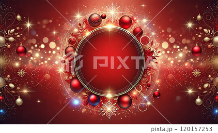 輝く赤の背景と光の円形オーナメントデザイン 輝く赤の背景と光の円形オーナメントデザイン 120157253