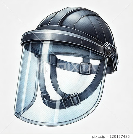 工事用フェイスシールドのイラスト 工事用フェイスシールドのイラスト 120157486