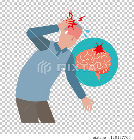 Elderly man having a headache Elderly man having a headache 120157760