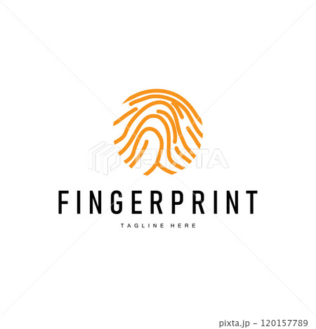 Simple and elegant modern identity fingerprint logo technology design for business branding 120157789