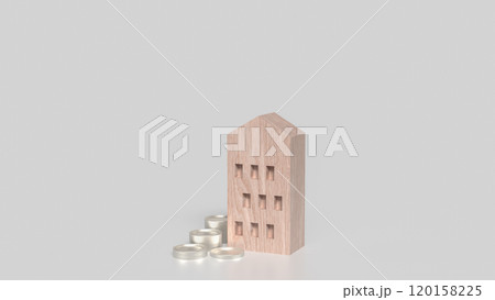 The House and coins for property or investment concept 3d rendering. 120158225