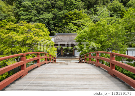 女人高野室生寺 太鼓橋と表門　奈良県宇陀市室生 120159173