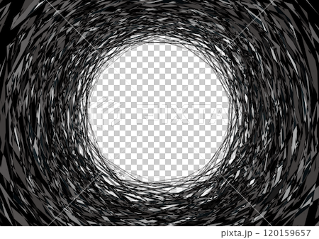 A circle frame with overlapping monochrome line spirals A circle frame with overlapping monochrome line spirals 120159657