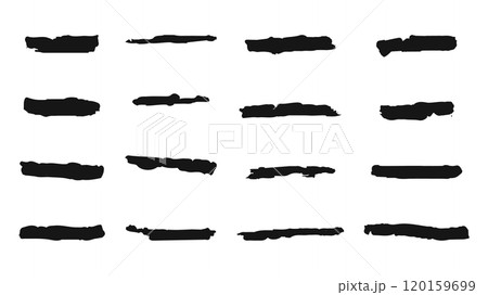 Texture brushes and intricate blotches smears various shapes. For cover backgrounds and decorative accents for social media posters and websites. Vector illustration. 120159699