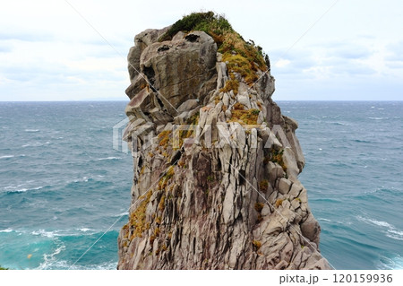 見る角度によっては猿に見えない猿岩（壱岐の島） 120159936