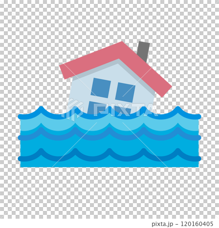 因洪水和海嘯而受損的房屋 120160405