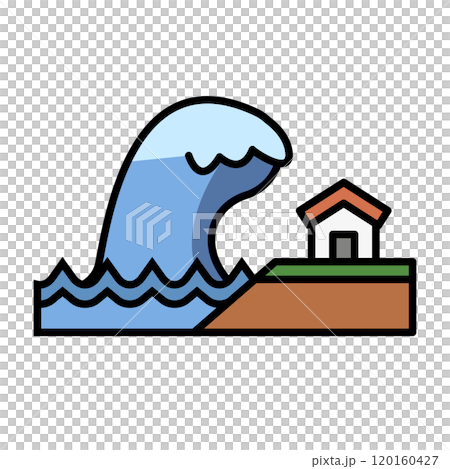 海嘯和房子圖標 120160427