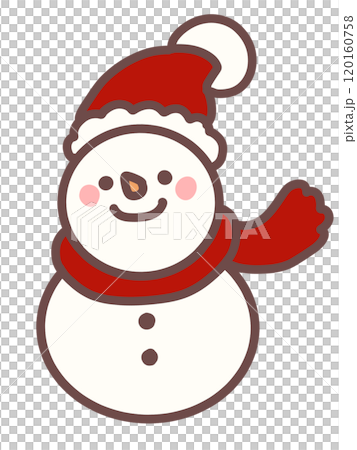 Snowman with Santa hat 120160758