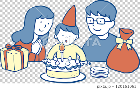 誕生日を祝う親子 誕生日を祝う親子 120161063