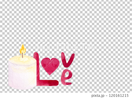 White burning candle with hand written red word love becide it watercolor illustration isolated on white. Perfect for St Valentine cards, romantic invitations, stickers, stationary decor, packages. White burning candle with hand written red word love becide it watercolor illustration isolated on white. Perfect for St Valentine cards, romantic invitations, stickers, stationary decor, packages. 120161215