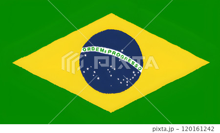 手描き風のブラジルの国旗です。 120161242