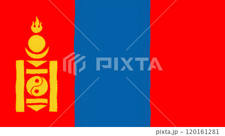 手描き風のモンゴルの国旗です。 120161281