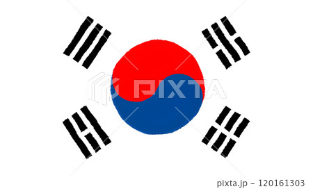 手描き風の韓国の国旗です。 手描き風の韓国の国旗です。 120161303