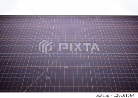 black cutting mat board on white background with line and scale measure guide pattern for object art black cutting mat board on white background with line and scale measure guide pattern for object art 120161564