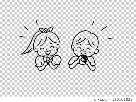 孩子們開心地吃甜甜圈 孩子們開心地吃甜甜圈 120161822