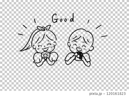 孩子們開心地吃甜甜圈 120161823