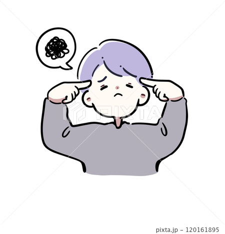 とても困っている男性のイラスト 120161895
