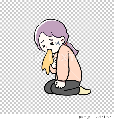 一名感到噁心並嘔吐的婦女的插圖 120161897