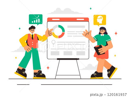 Outsourcing Business Vector Illustration featuring of the Teamwork, Company Growth, Investment, and Project Delegation, displayed in a Background 120161937