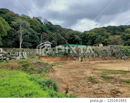 山陰の雑草が生えた耕作放棄地 山陰の雑草が生えた耕作放棄地 120161985