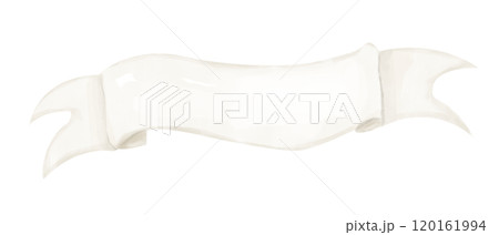 Ribbon Banner Copy Space Blank Beige and White, Wedding Cake Topper, Watercolor Digital Illustration, Painterly Clipart for Print and Web, Poster, Poster, Invitation, Typography, Juicy and Bright 120161994