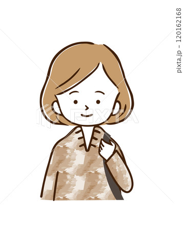 身支度を整えお出かけ前の女性 120162168