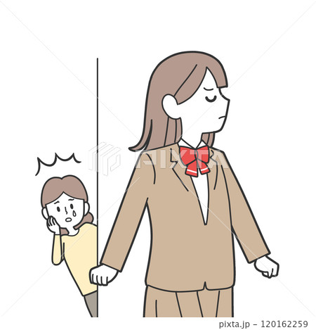 無視されてショックを受ける母親 120162259