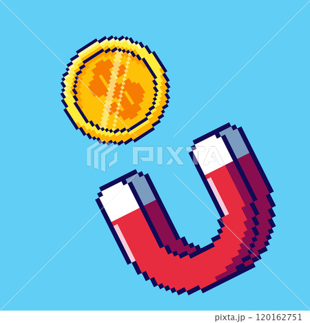 Pixel art Magnet Attracts Money game asset design 120162751